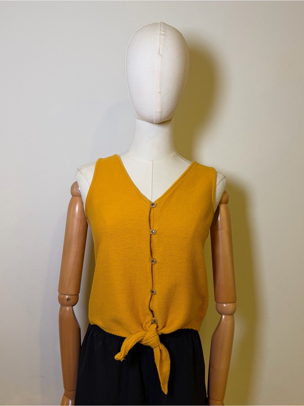 Madewell Texture & Thread Ribbed Tie-Front Tank Top M
